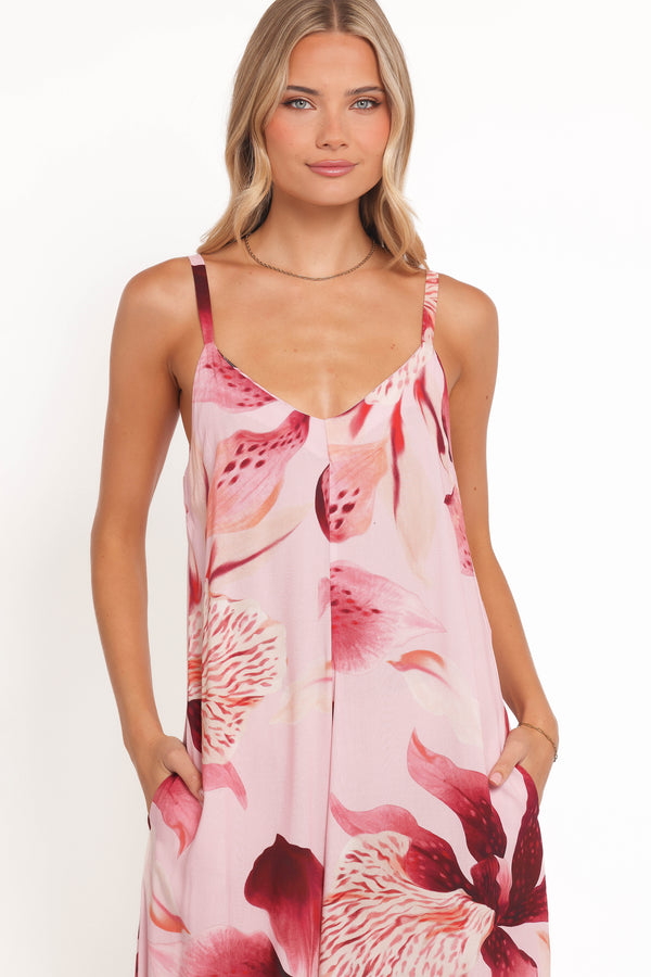 PLAYSUITS Kiki Wide Leg Jumpsuit - Blush Floral