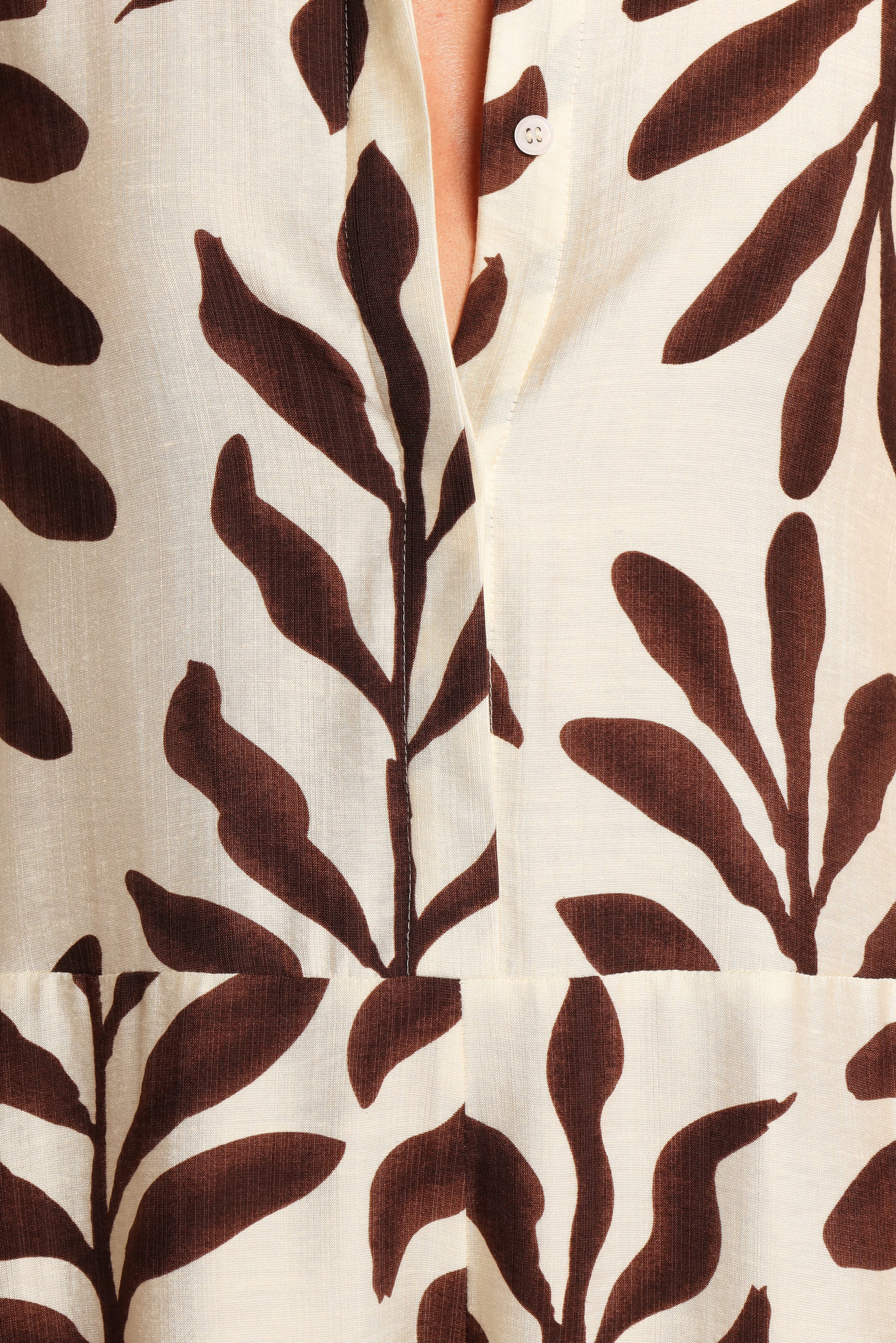 PLAYSUITS Kiya Drop Waist Playsuit - Brown Palm