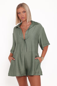 PLAYSUITS Kiya Drop Waist Playsuit - Palm Green