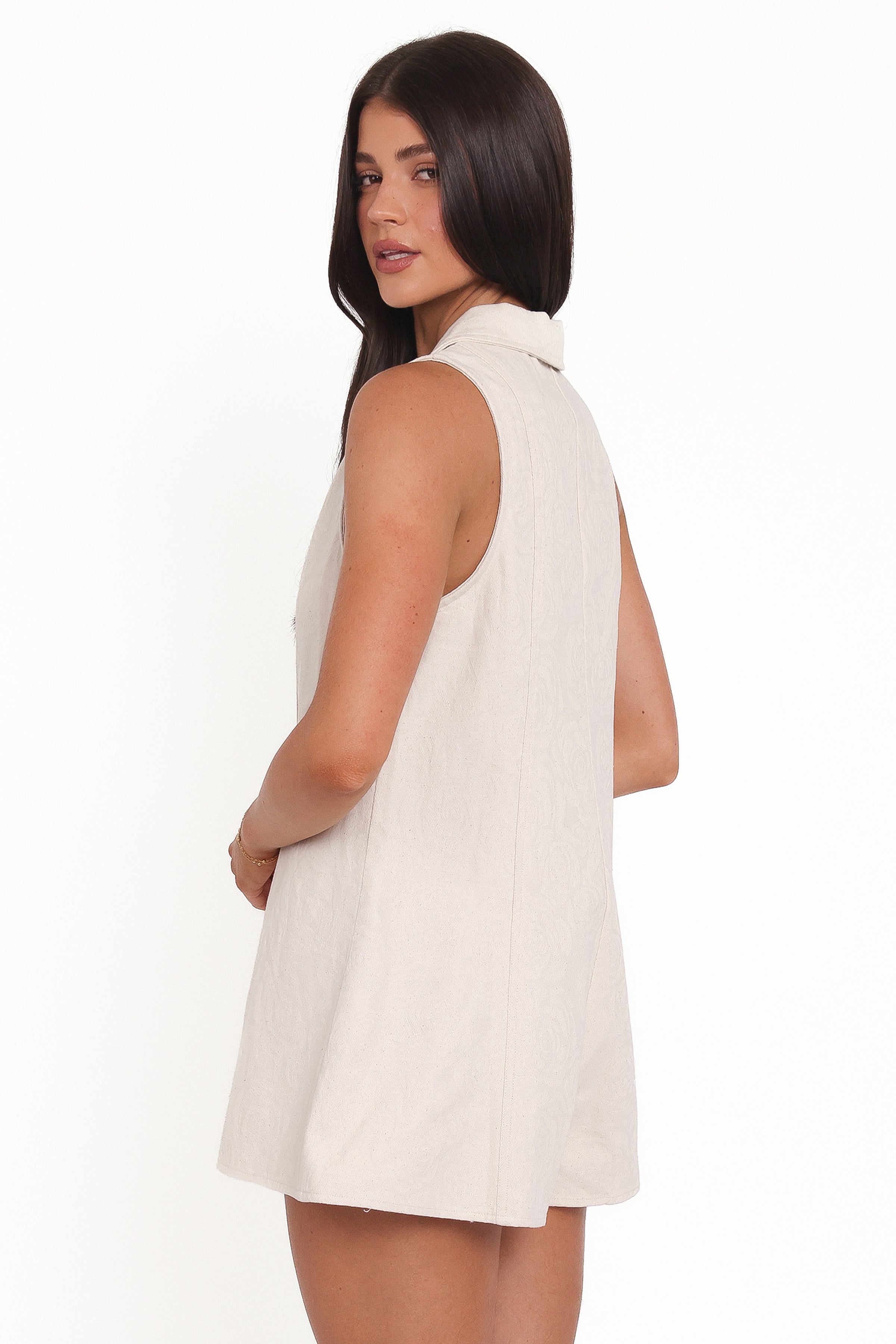 PLAYSUITS @Lavina Collared Playsuit - Cream