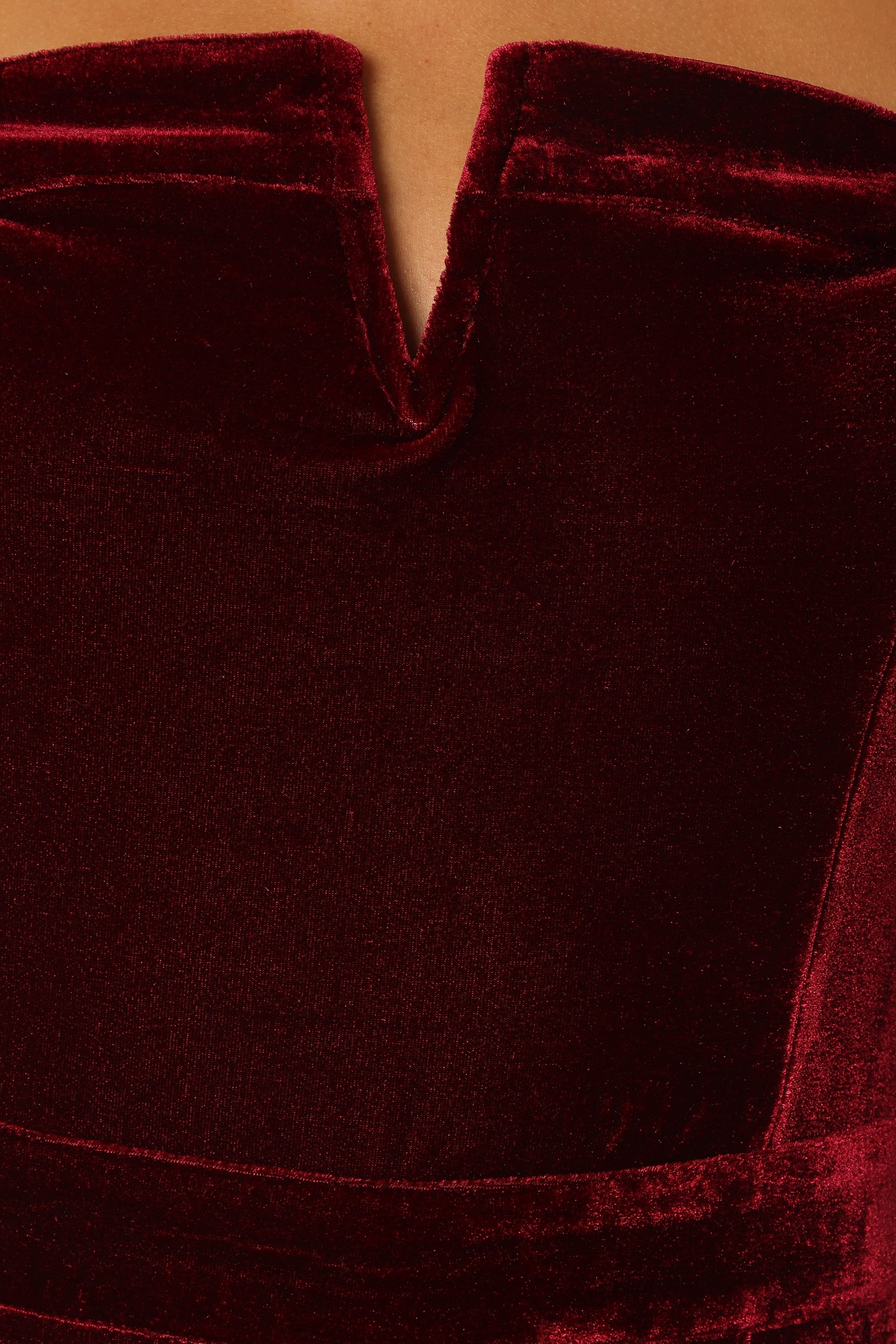 PLAYSUITS @Lexie Velvet Jumpsuit - Burgundy