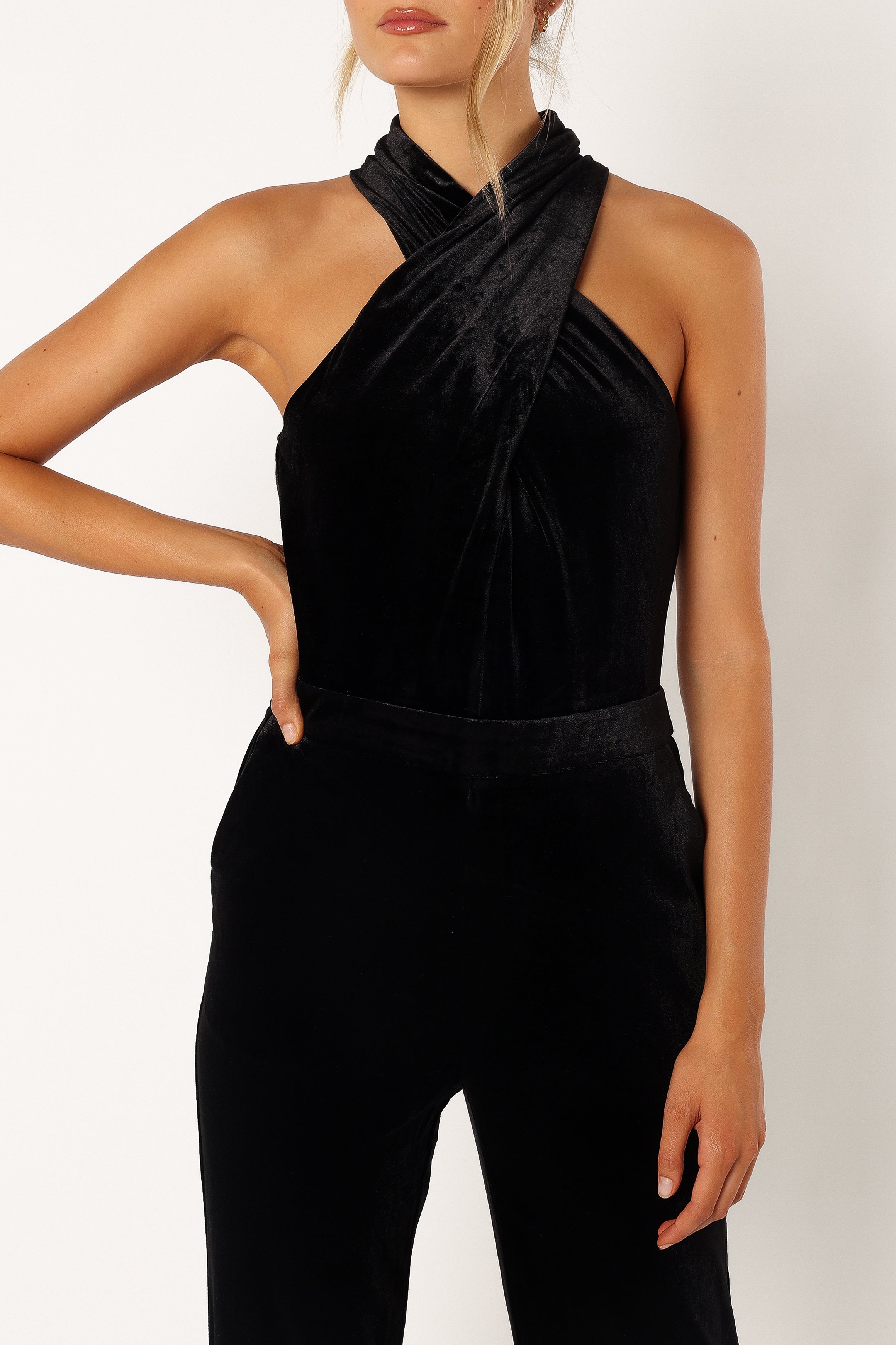 PLAYSUITS @Liberty Velvet Jumpsuit - Black