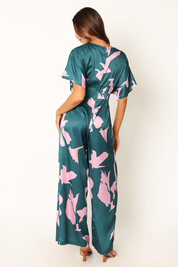 PLAYSUITS @Lilah Jumpsuit - Teal Floral