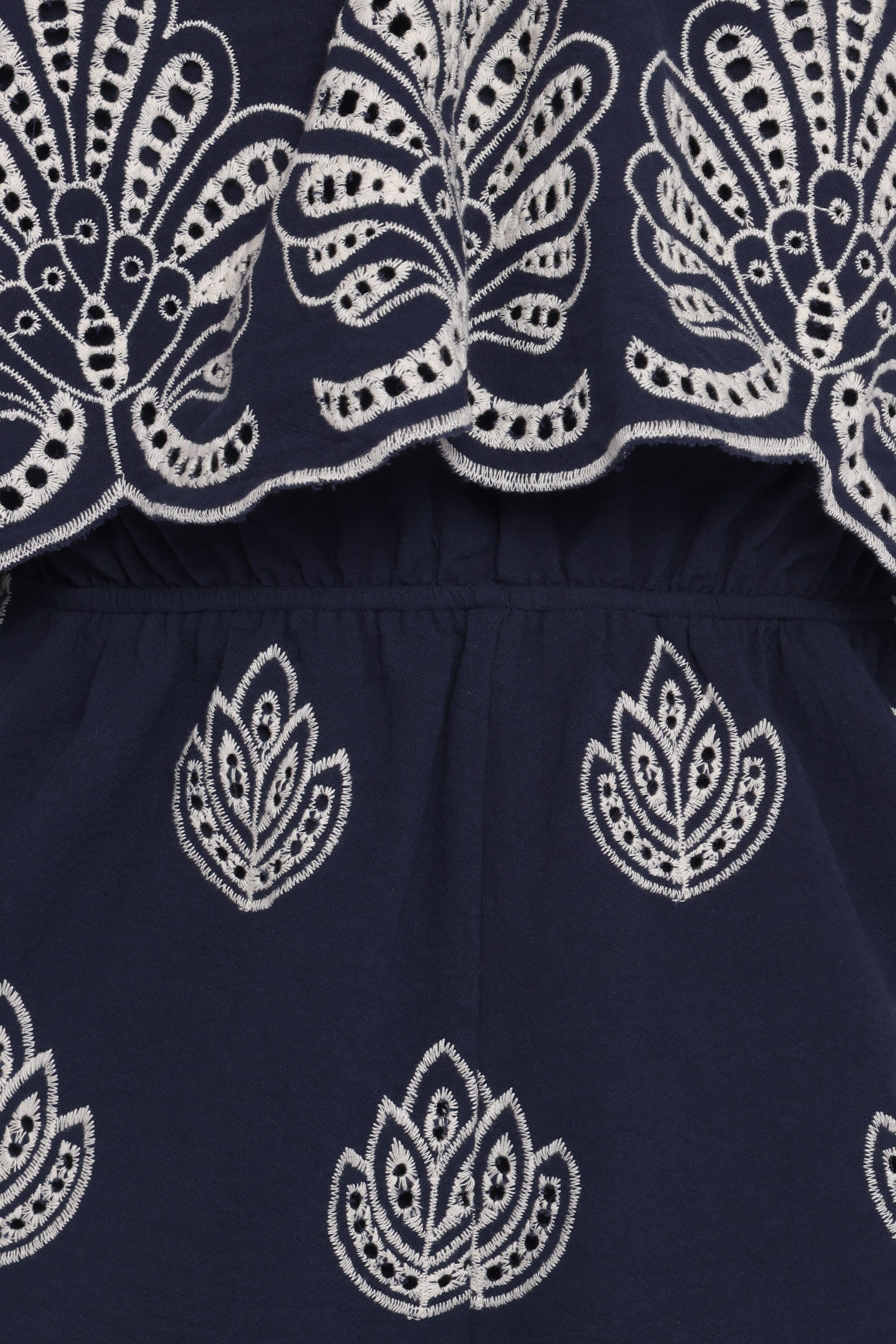 PLAYSUITS Lilee Embroidered Playsuit - Navy