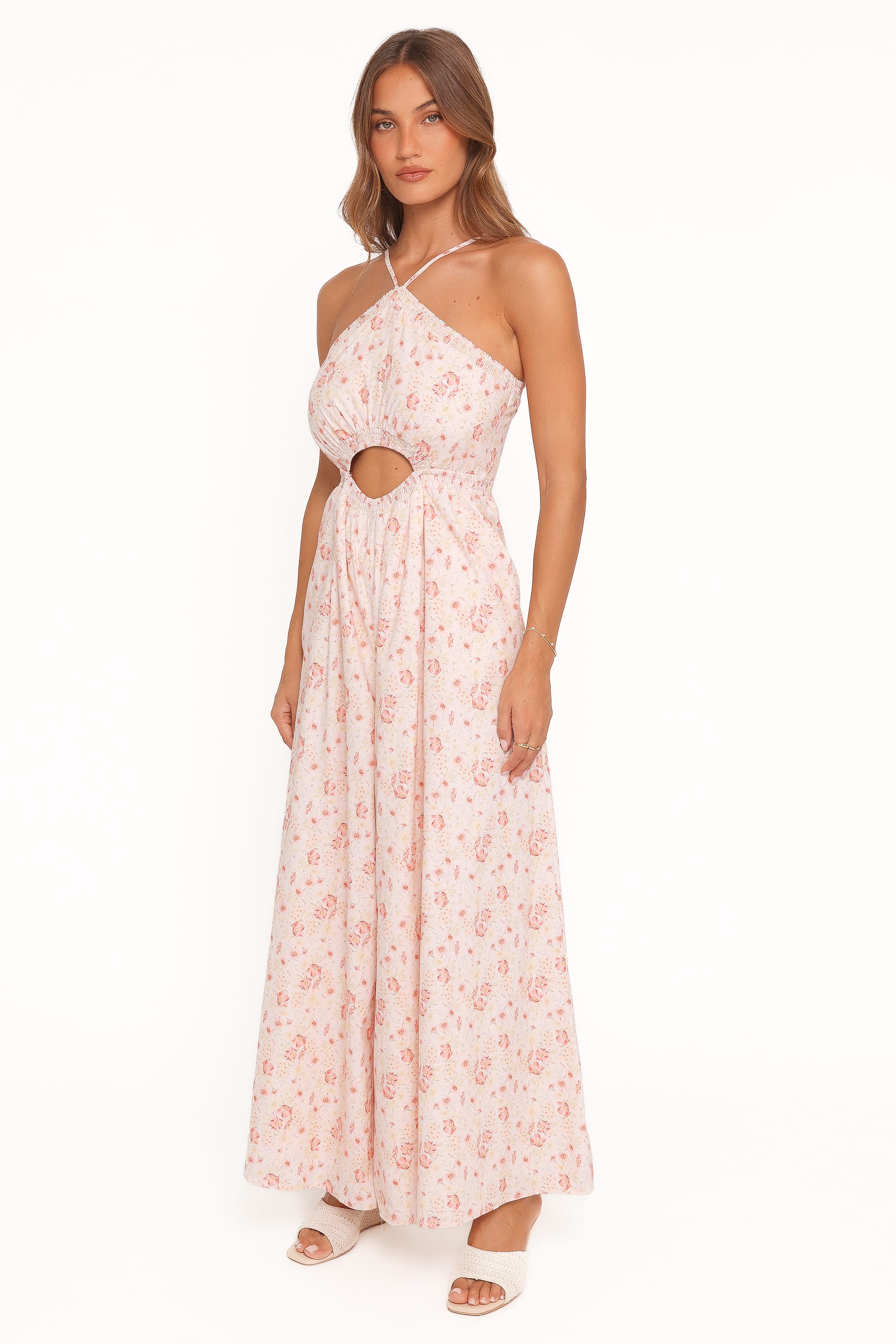 PLAYSUITS Madeira Jumpsuit - Peach Ditsy Floral