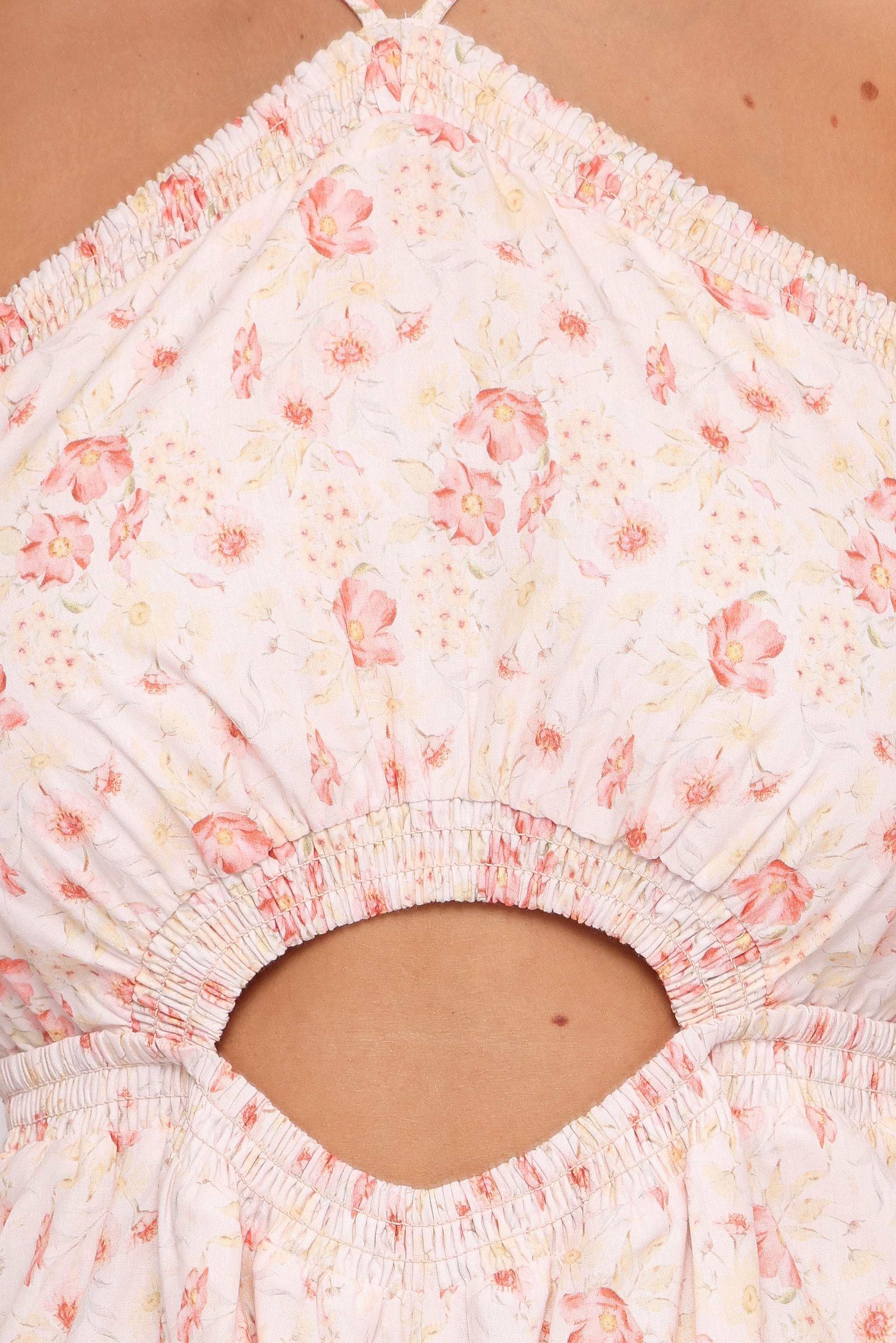 PLAYSUITS Madeira Jumpsuit - Peach Ditsy Floral