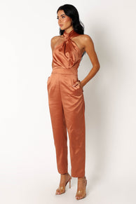 PLAYSUITS @Maya Halter Jumpsuit - Brown