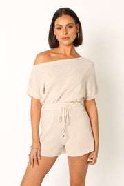 PLAYSUITS @Miami Knit Playsuit - Oatmeal