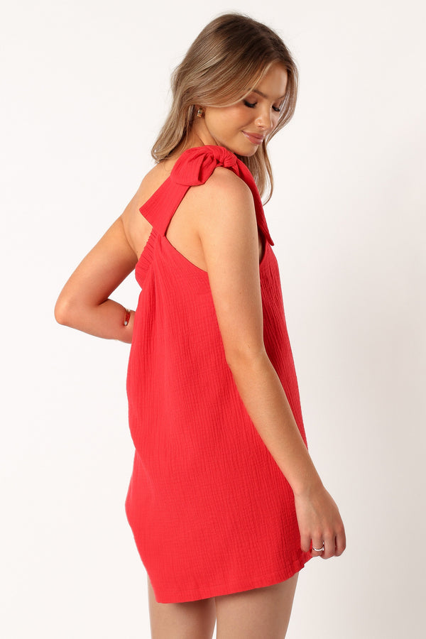 PLAYSUITS @Miffy One Shoulder Playsuit - Red