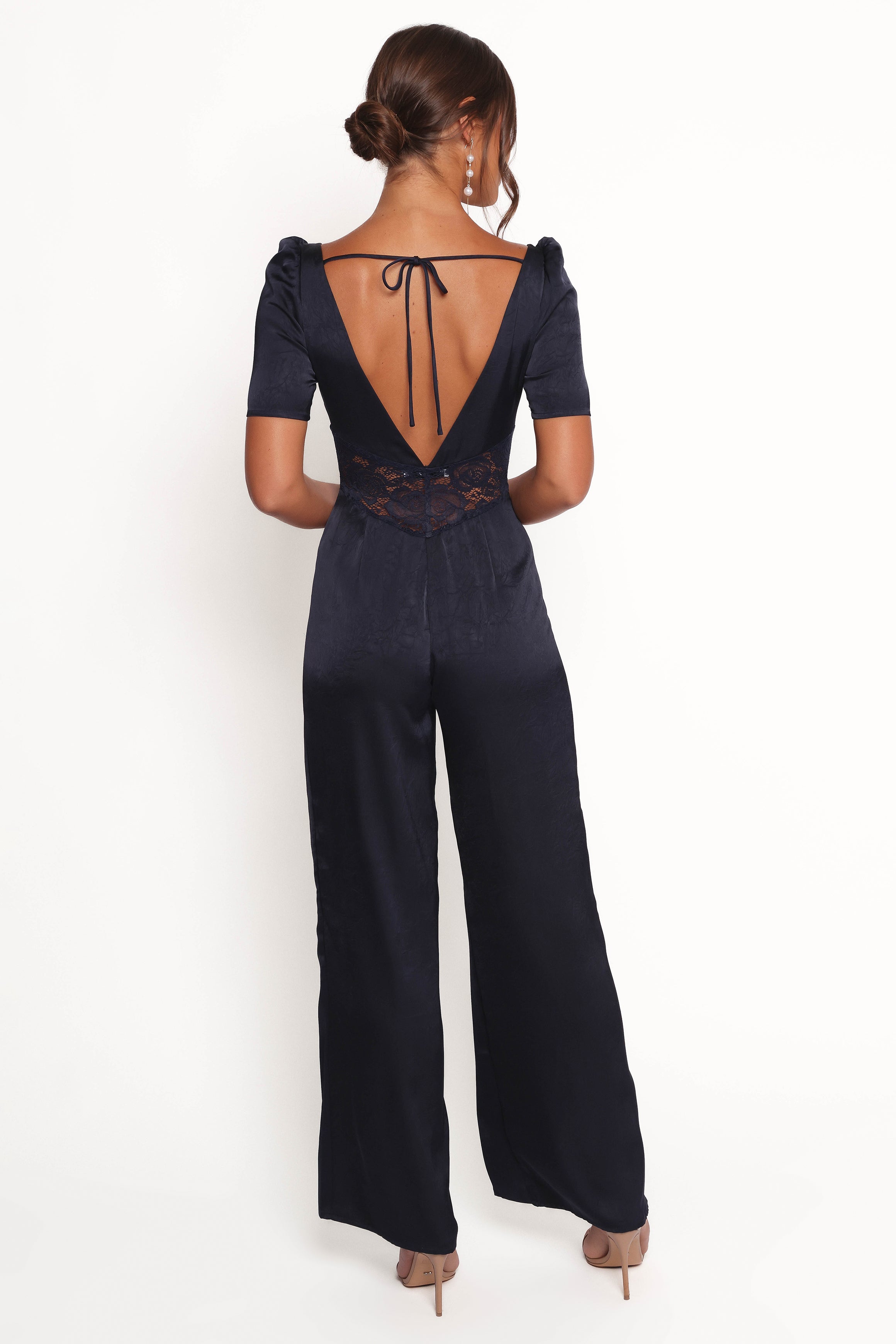 PLAYSUITS Milana Lace Inset Jumpsuit - Navy