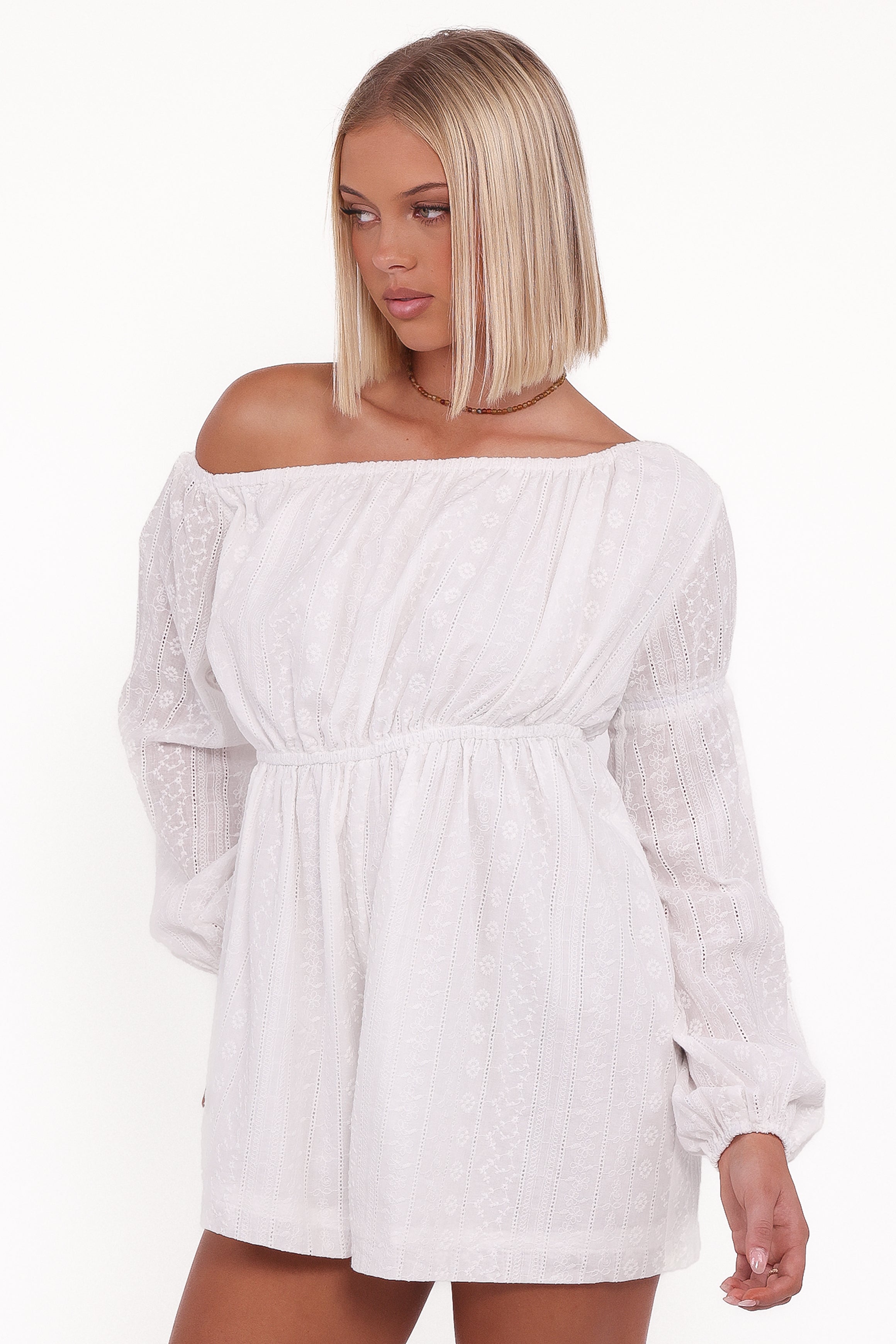 PLAYSUITS Milani Off Shoulder Playsuit - White