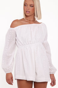 PLAYSUITS Milani Off Shoulder Playsuit - White