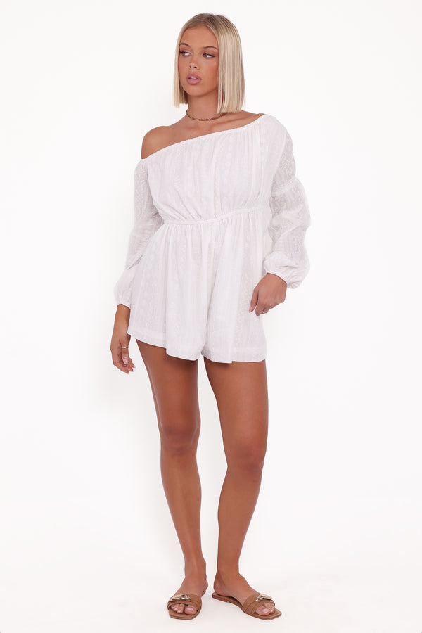 PLAYSUITS Milani Off Shoulder Playsuit - White