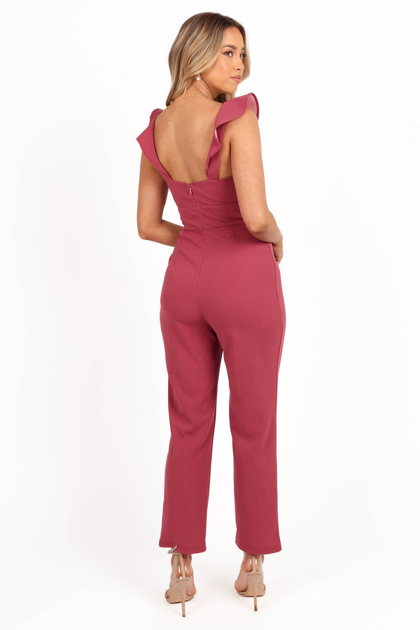 PLAYSUITS Mirabelle Jumpsuit - Dark Rose