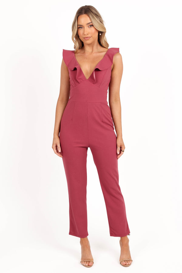 PLAYSUITS Mirabelle Jumpsuit - Dark Rose