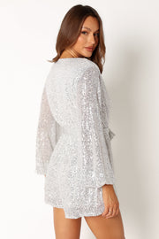 PLAYSUITS @Monica Sequin Playsuit - Silver