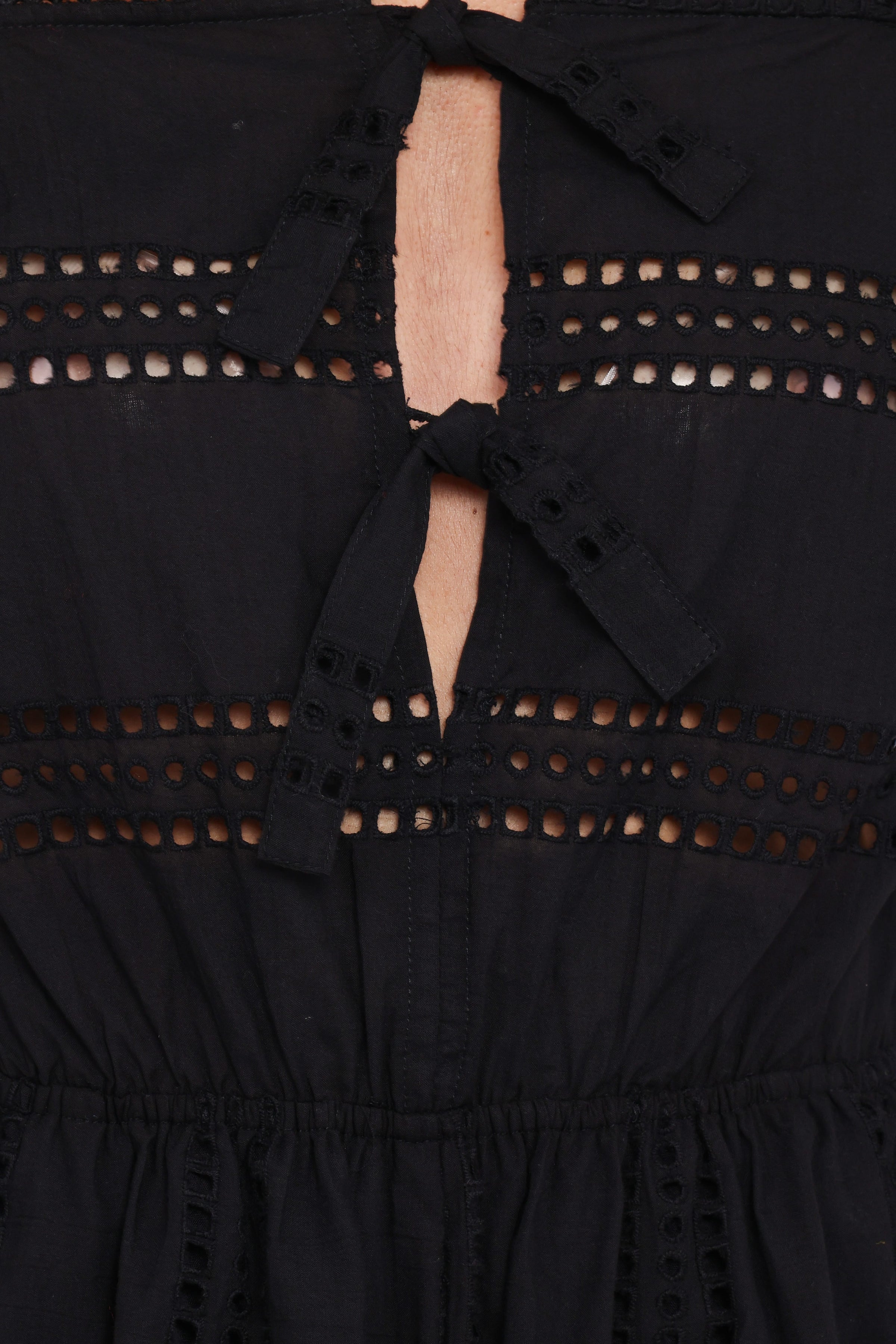 PLAYSUITS Morena Eyelet Romper - Black