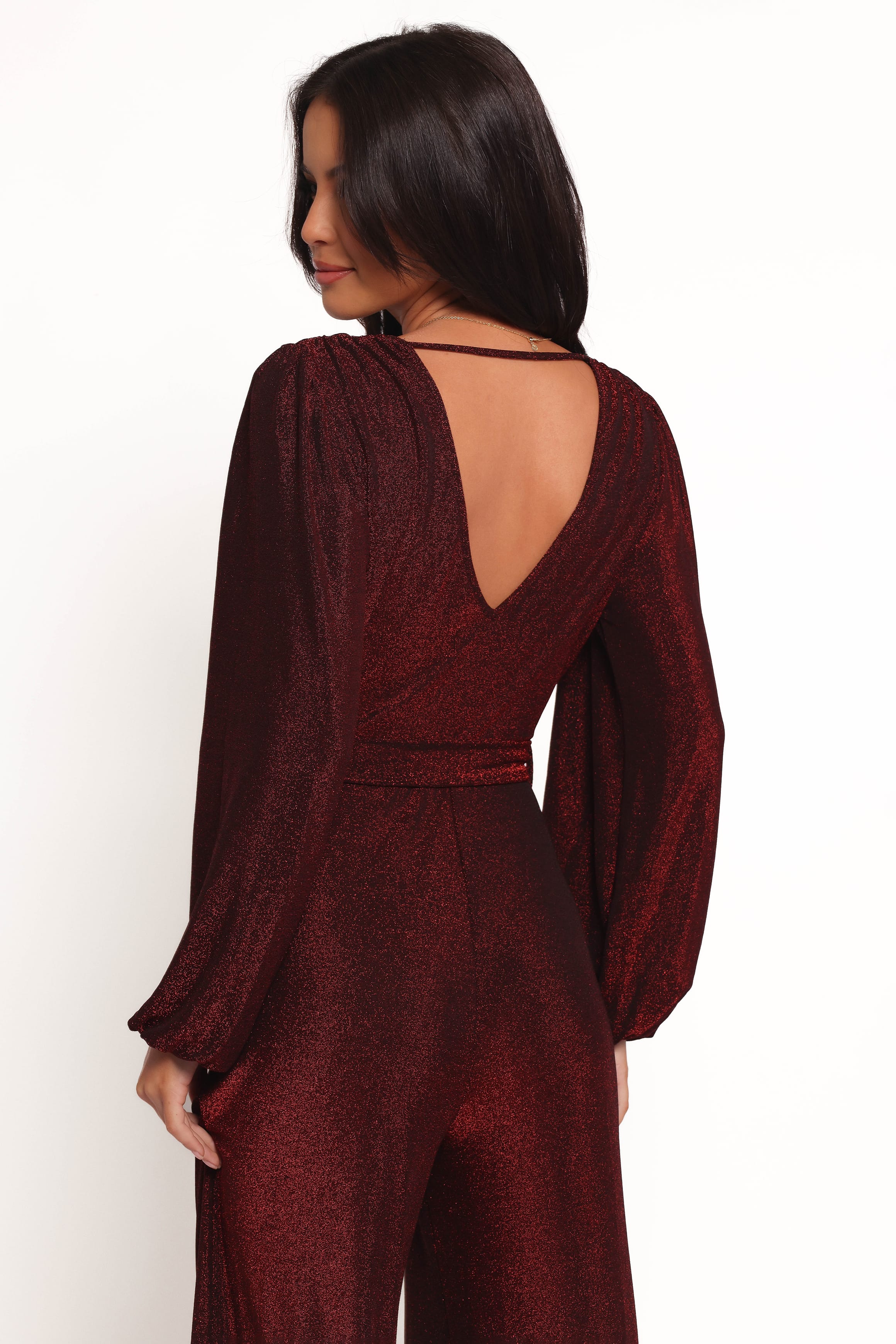 PLAYSUITS Nora Long Sleeve Jumpsuit - Red