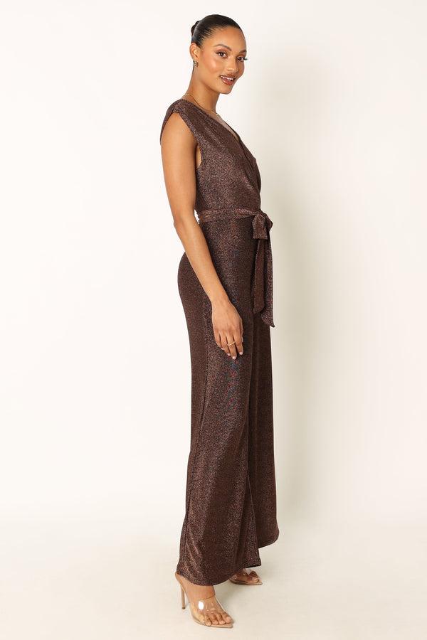 PLAYSUITS @Nora Wide Leg Jumpsuit - Chocolate