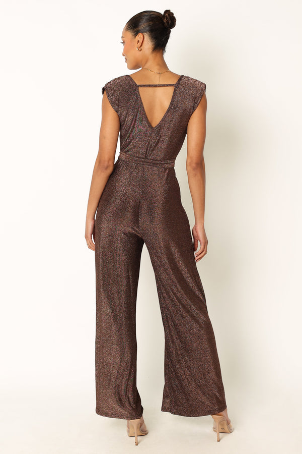 PLAYSUITS @Nora Wide Leg Jumpsuit - Chocolate