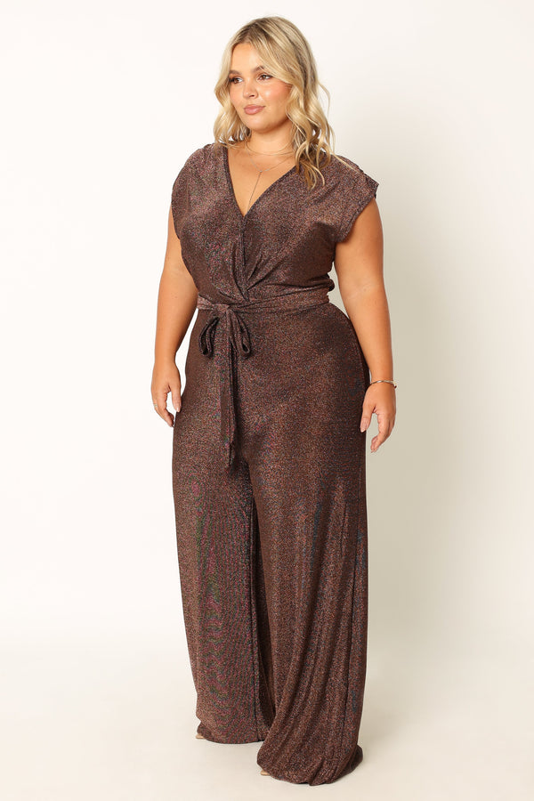 PLAYSUITS @Nora Wide Leg Jumpsuit - Chocolate