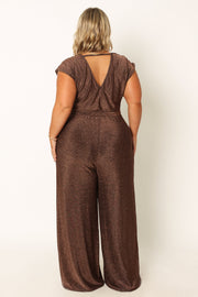 PLAYSUITS @Nora Wide Leg Jumpsuit - Chocolate