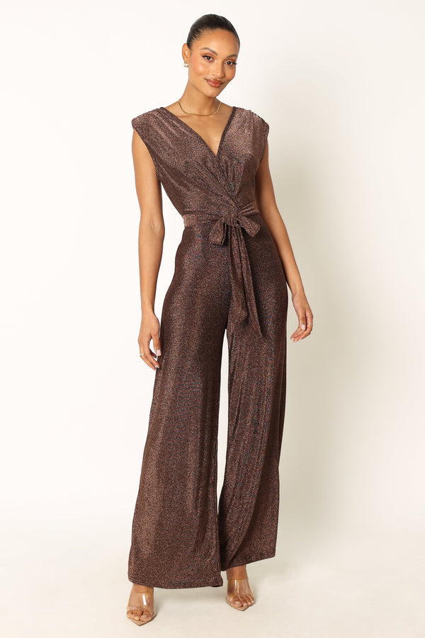 PLAYSUITS @Nora Wide Leg Jumpsuit - Chocolate