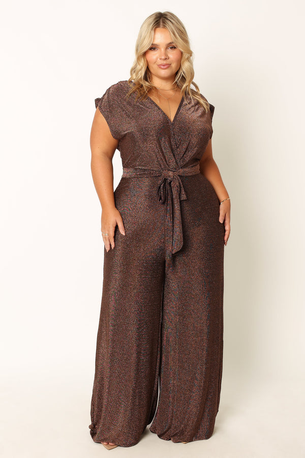 PLAYSUITS @Nora Wide Leg Jumpsuit - Chocolate