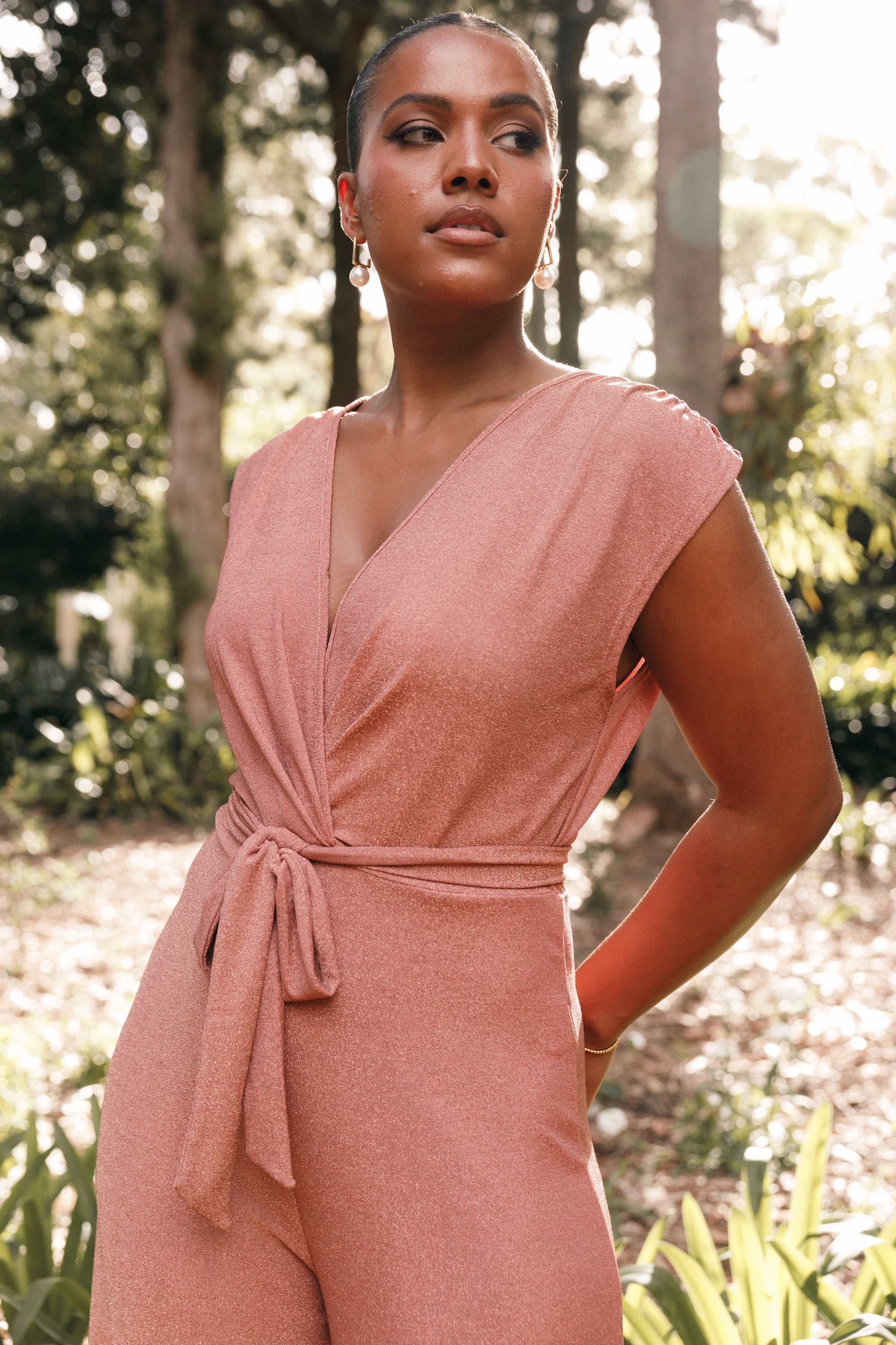 PLAYSUITS Nora Wide Leg Jumpsuit - Dusty Rose