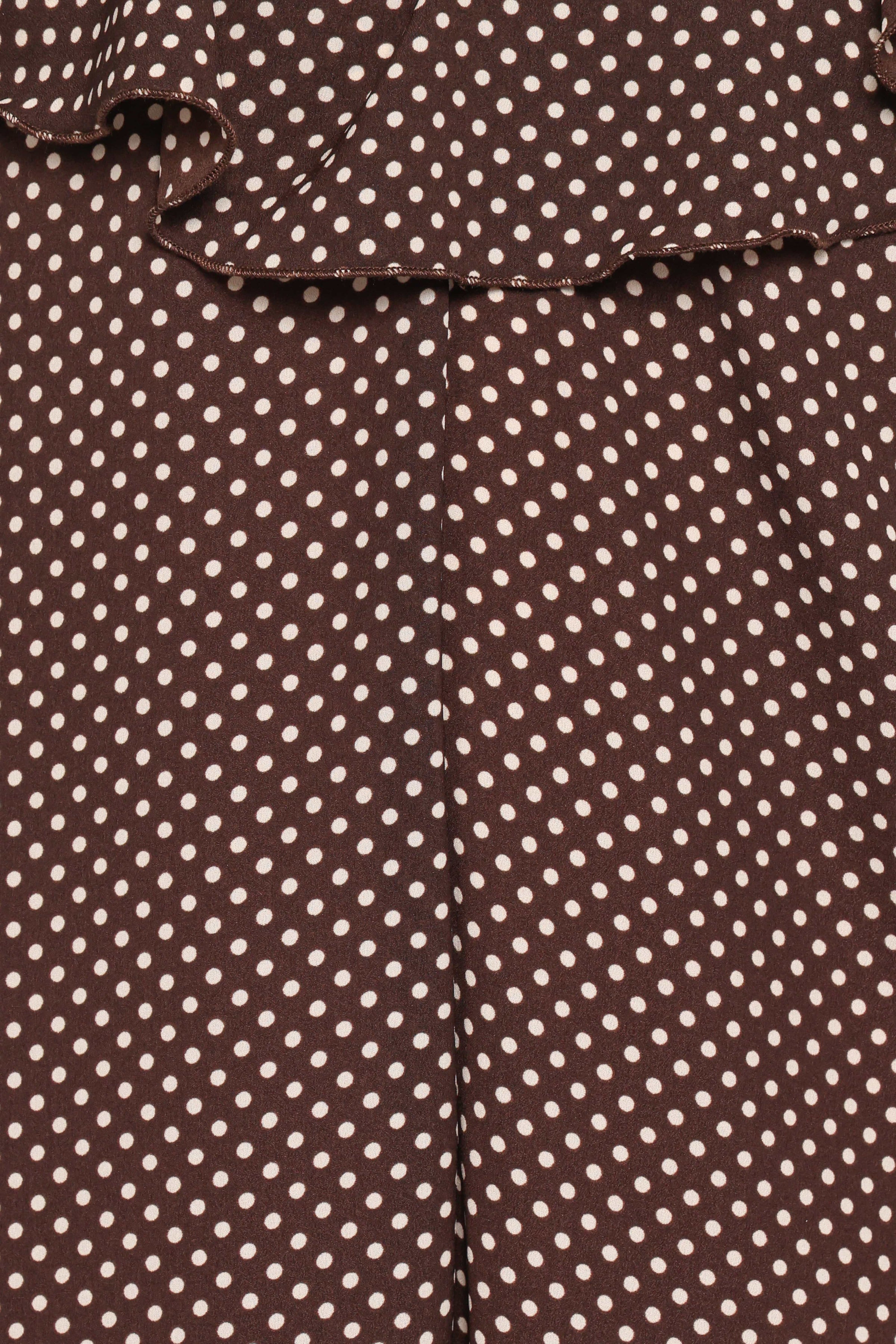 PLAYSUITS Peyton Jumpsuit - Brown Polka Dot