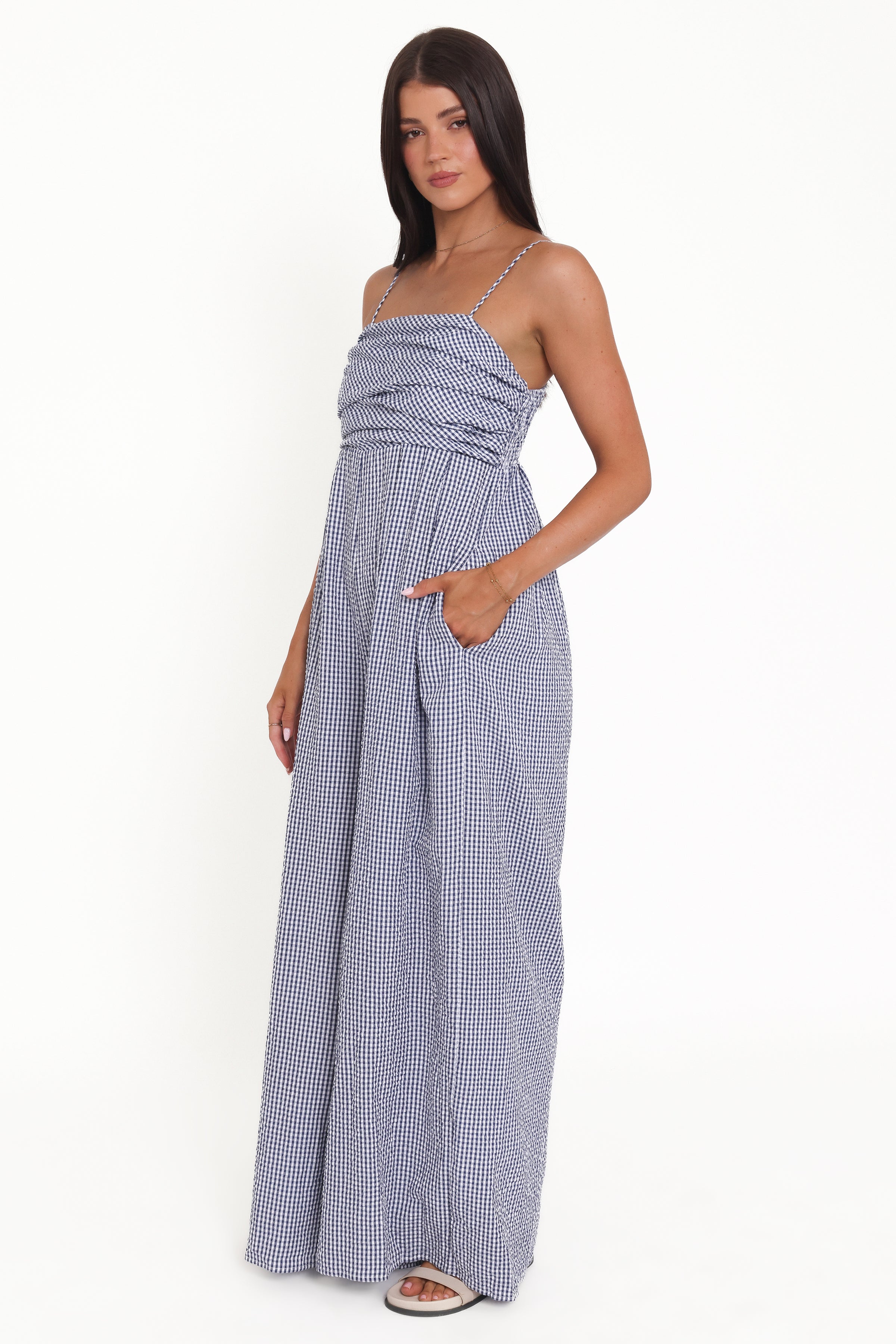 PLAYSUITS Pricilla Jumpsuit - Blue Gingham