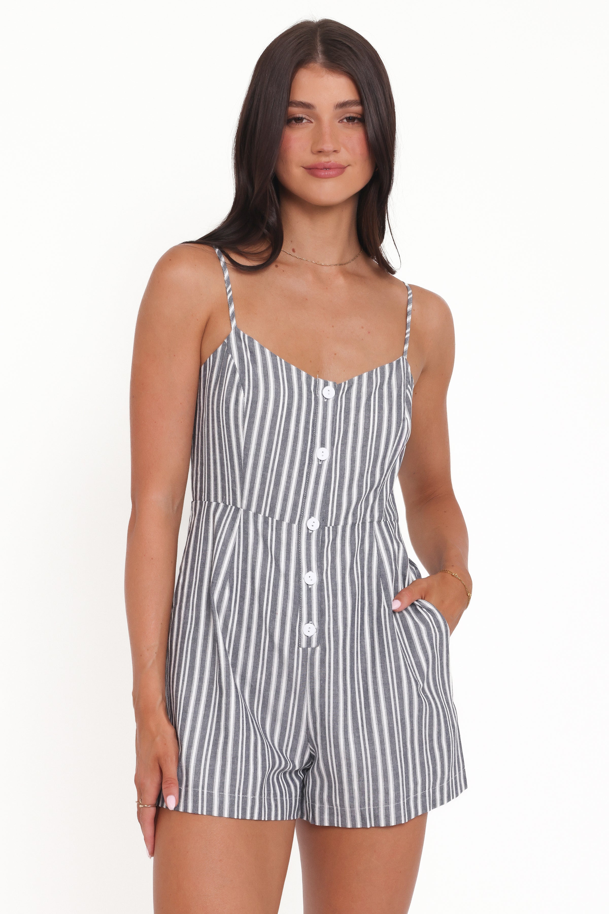 PLAYSUITS Reesa Playsuit - Smoke Stripe