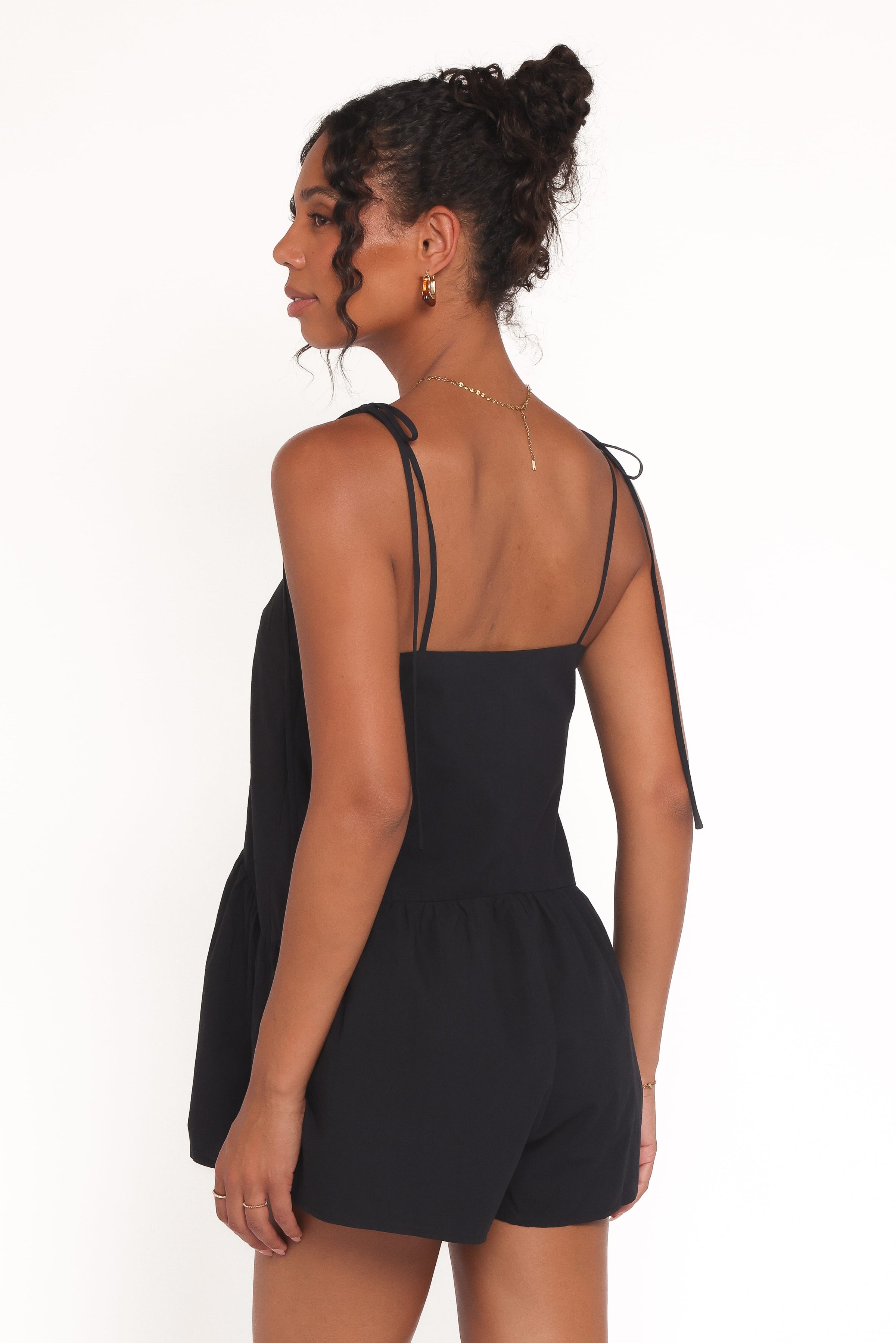 PLAYSUITS Rubie Tie Shoulder Playsuit - Black