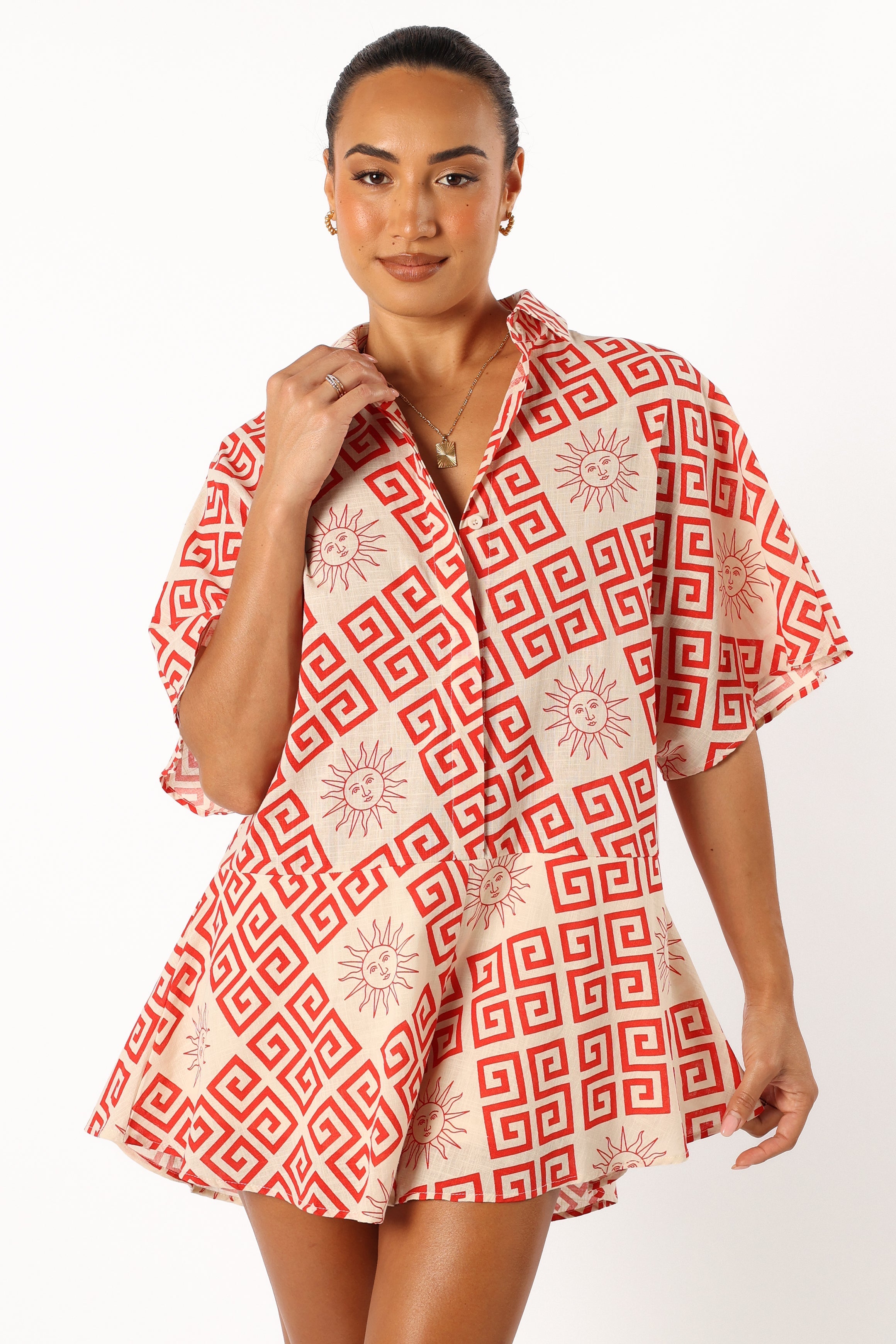 PLAYSUITS @Sebastian Playsuit - Beige Red