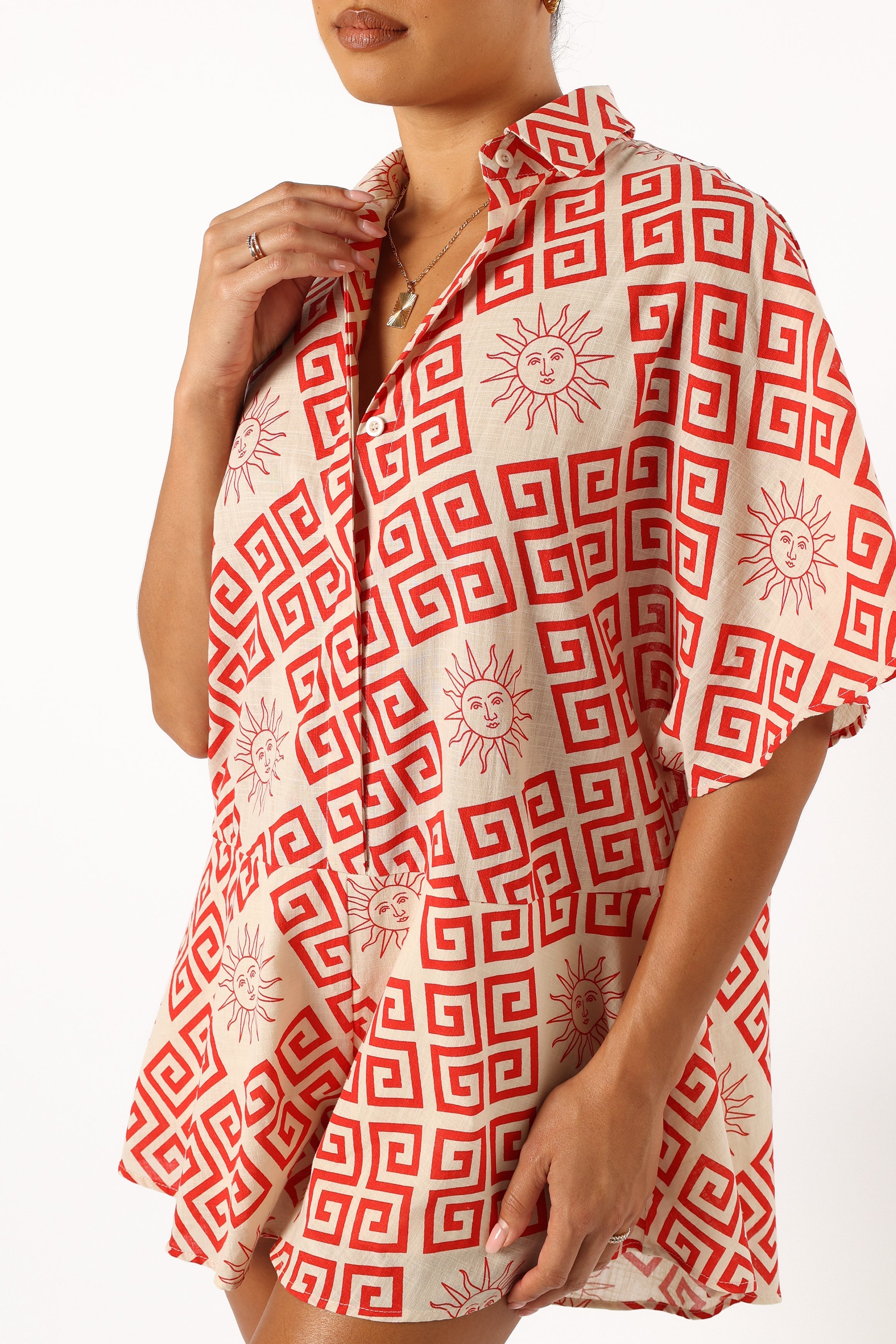 PLAYSUITS @Sebastian Playsuit - Beige Red