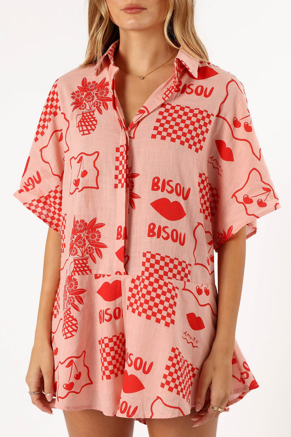 PLAYSUITS @Sebastian Playsuit - Bisou Print (hold for V Day)