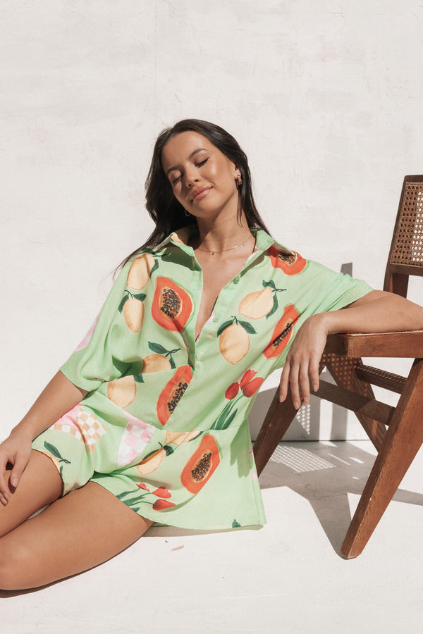PLAYSUITS Sebastian Playsuit - Green Papaya