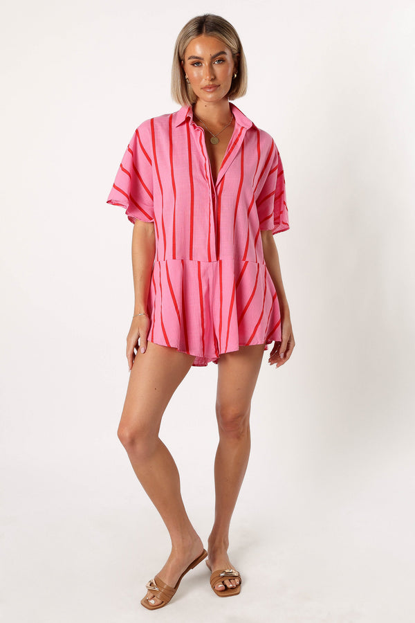 PLAYSUITS @Sebastian Playsuit - Pink Red Stripe