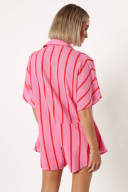 PLAYSUITS @Sebastian Playsuit - Pink Red Stripe