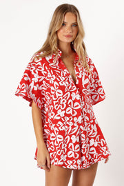 PLAYSUITS @Sebastian Playsuit - Red Floral (hold for V Day)