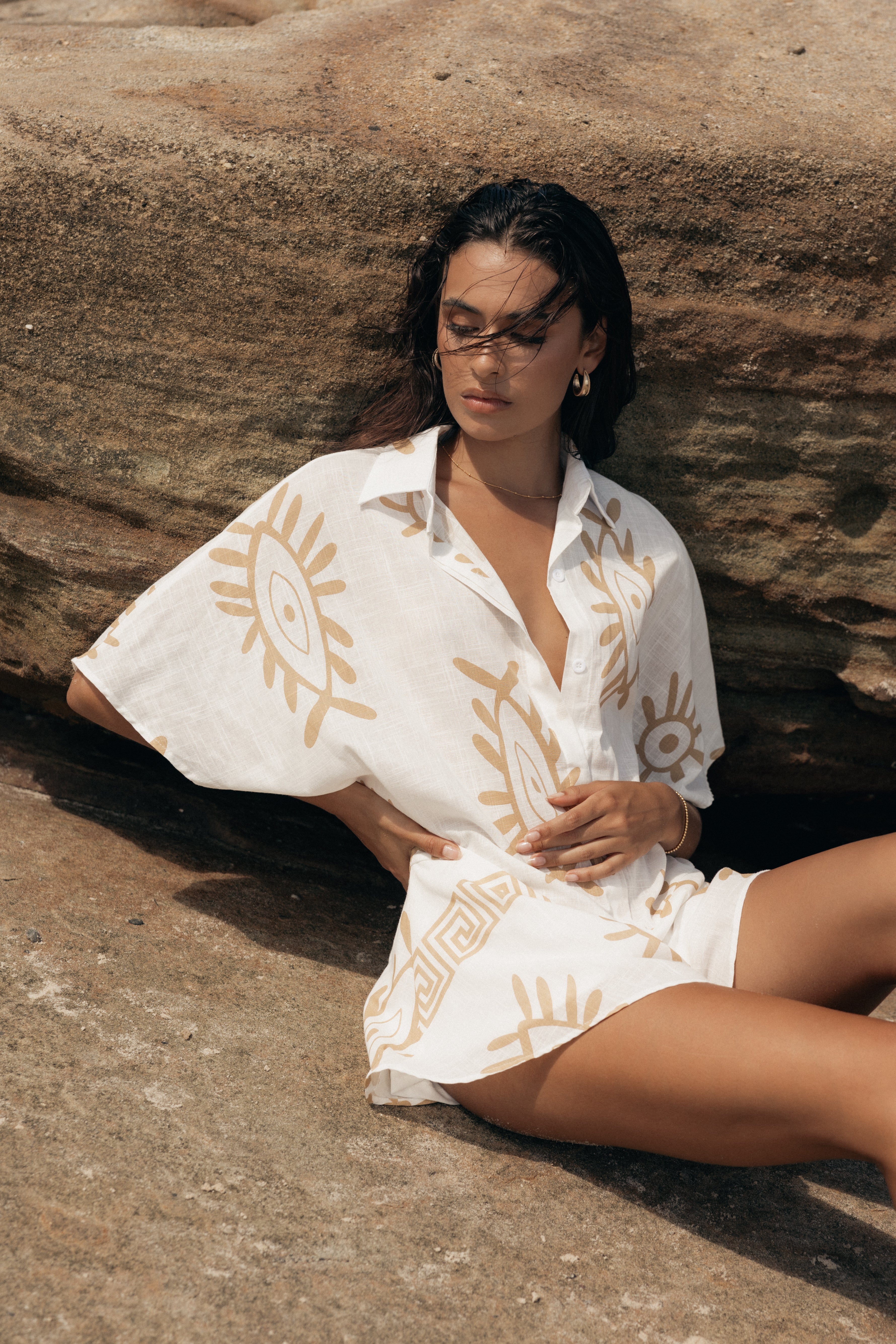 PLAYSUITS Sebastian Playsuit - White Beige