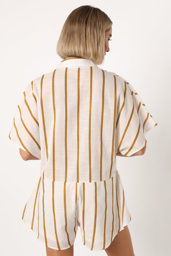 PLAYSUITS @Sebastian Playsuit - White Tan Stripe