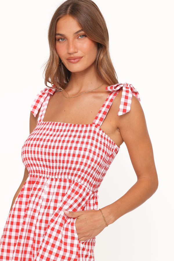 PLAYSUITS Simo Playsuit - Red Gingham