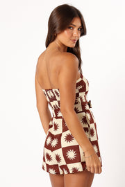 PLAYSUITS @Sofie Strapless Playsuit - Brown Cream (Hold for Sundial)