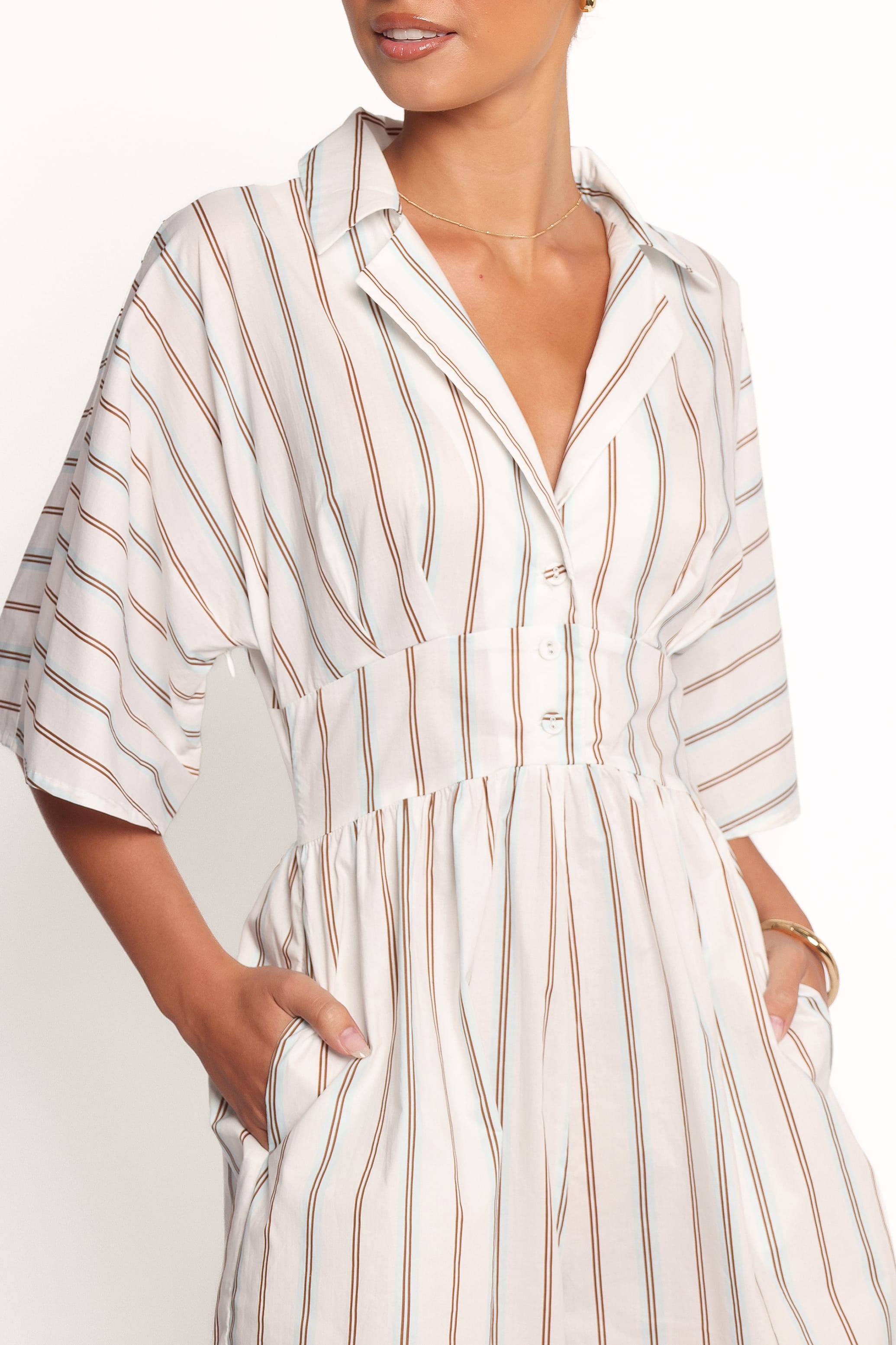 PLAYSUITS Sonyalle Playsuit - Blue Brown Stripe