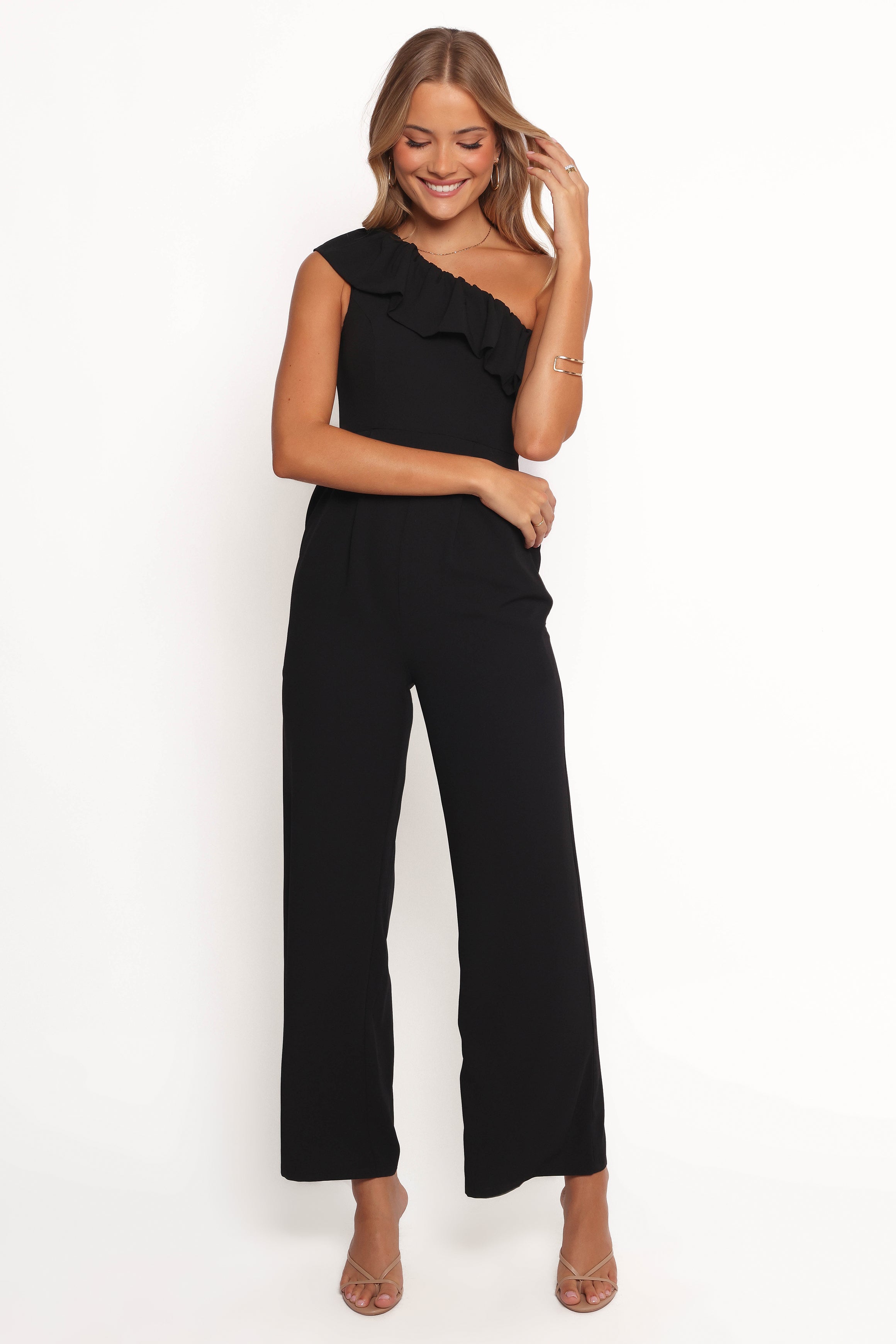 PLAYSUITS Talita One Shoulder Jumpsuit - Black
