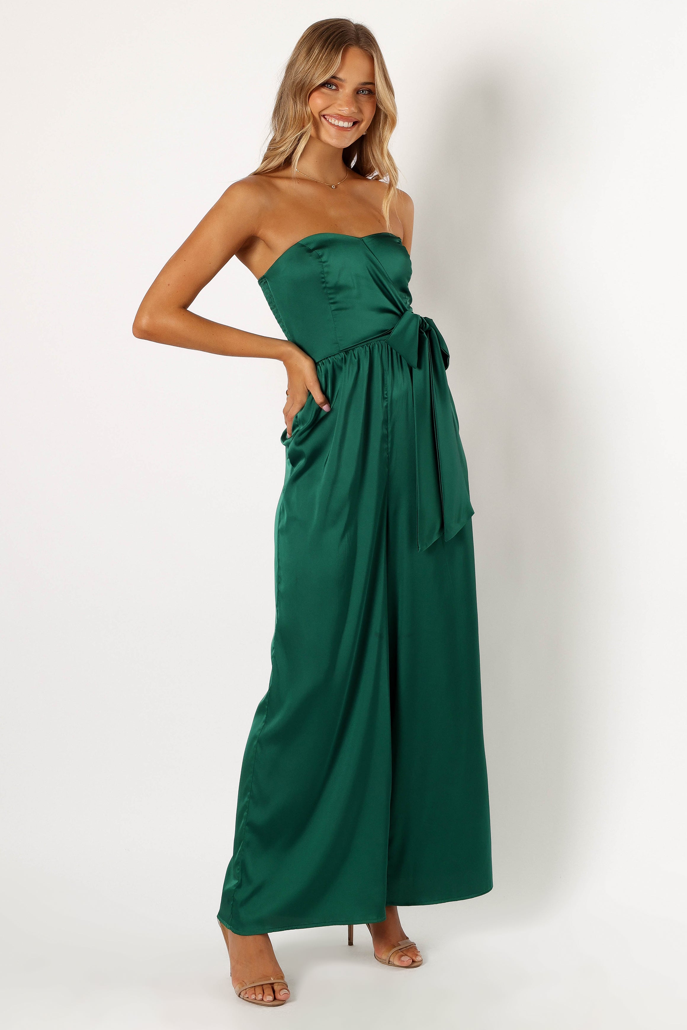 PLAYSUITS @Tanya Strapless Jumpsuit - Emerald