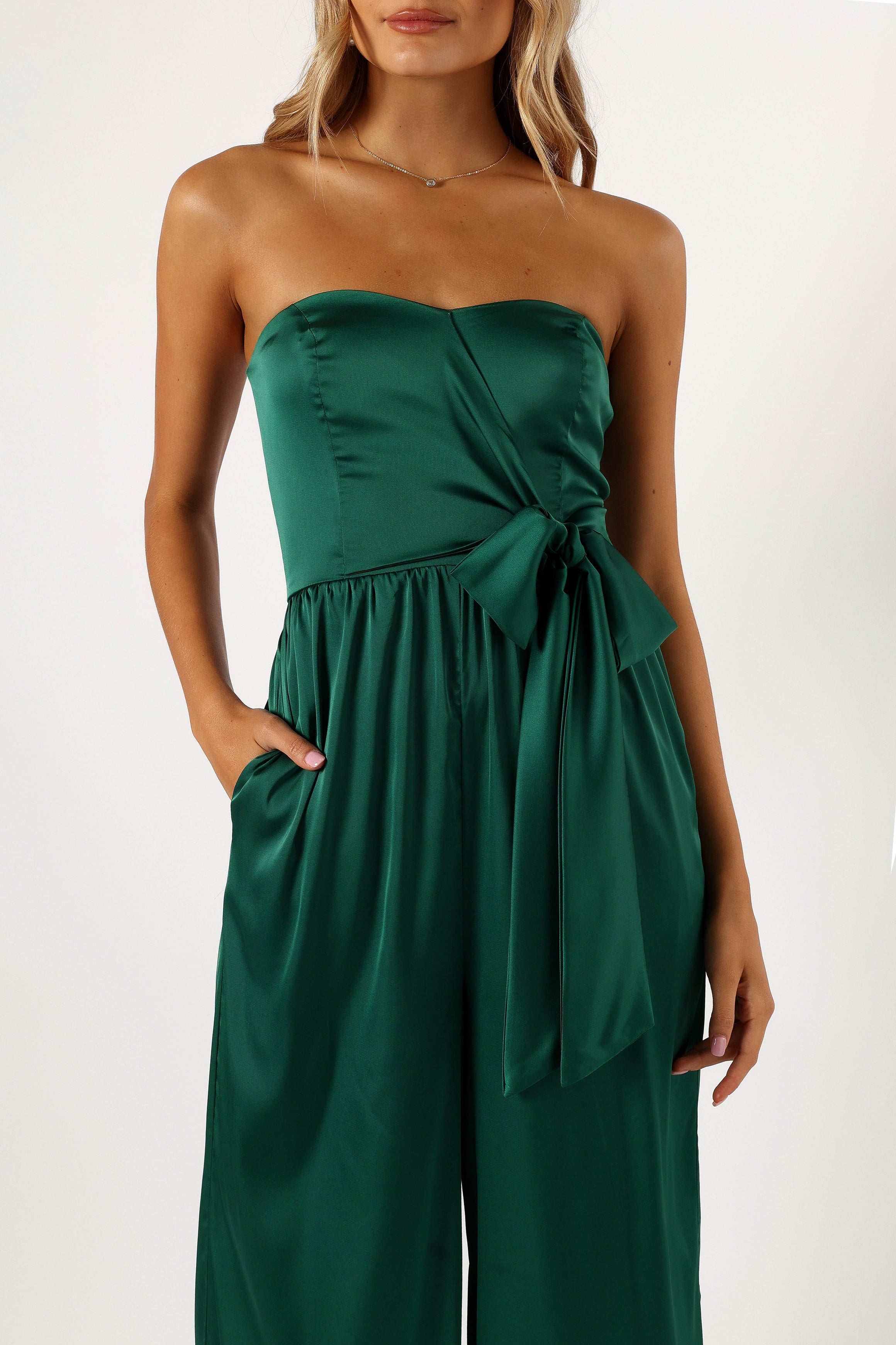 PLAYSUITS @Tanya Strapless Jumpsuit - Emerald
