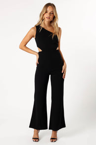 PLAYSUITS @Tina One Shoulder Jumpsuit - Black