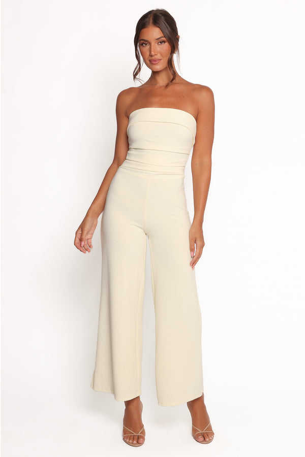 PLAYSUITS Trixette Strapless Jumpsuit - Butter